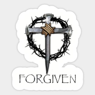 Forgiven - 3 Nails, crown of thorns Sticker